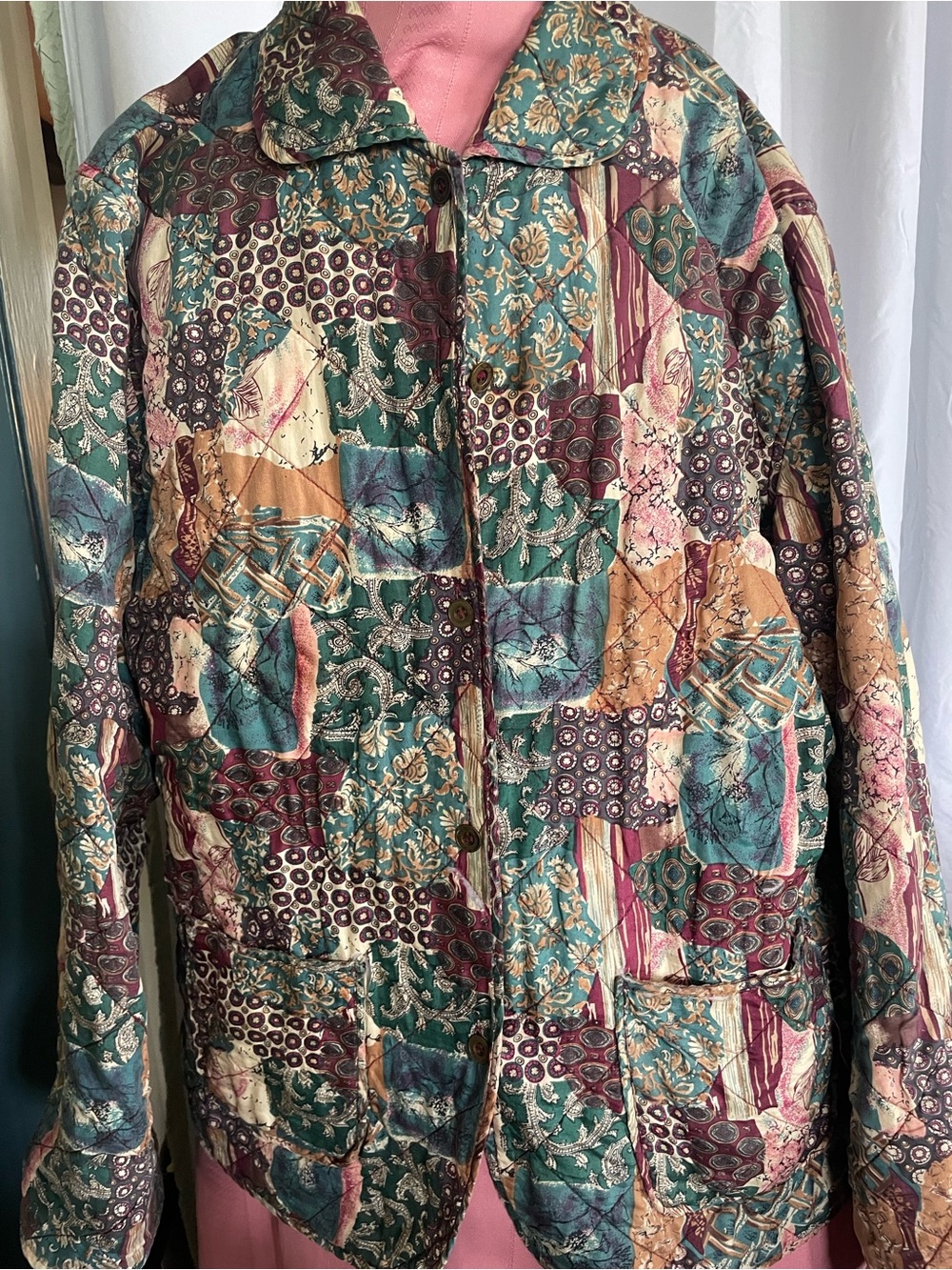 Anna and Frank Multicolor Silk Blouse with Blue Logo Tag